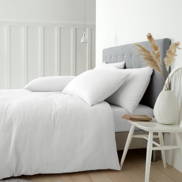 Brushed Cotton Duvet Cover Set - White