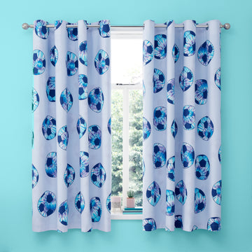 Rideaux de football tie-dye - Bleu lilas