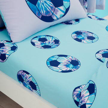Tie Dye Football Fitted Sheet - Blue