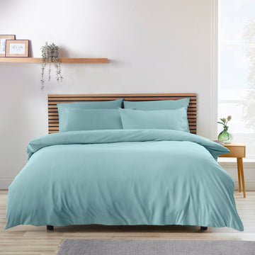 So Soft Non Iron Duvet Cover Set - Duck Egg Blue