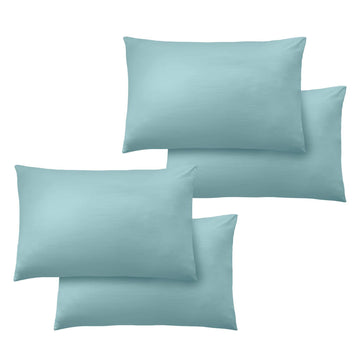Taies d’oreiller infroissables ultra-douces (lot de 4) – bleu œuf de canard