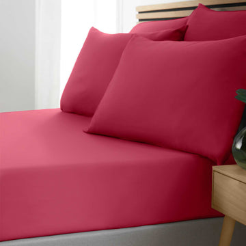 So Soft Non Iron Fitted Sheet (30cm) - Hot Pink