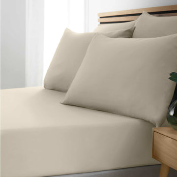 So Soft Non Iron Fitted Sheet (30cm) - Natural