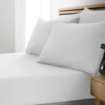 Drap-housse infroissable ultra-doux (30 cm) - Blanc