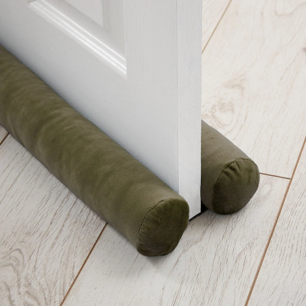 Kingsley Matt Velvet Draught Excluder - Olive