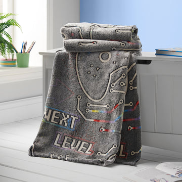 Game Over Fleece Blanket Throw - Black