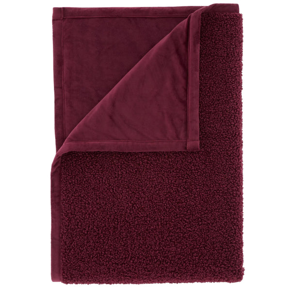 So Soft Velvet Boucle Throw - Damson