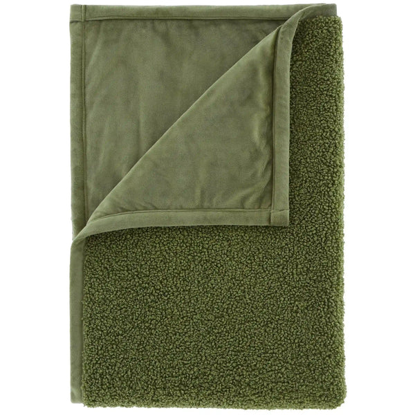So Soft Velvet Boucle Throw - Olive