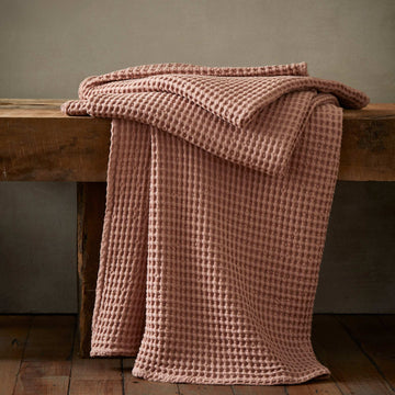 Pineapple Elephant Jaipur Chunky Waffle Blanket Throw - Pink