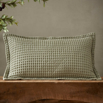 Pineapple Elephant Jaipur Chunky Waffle Cushion - Sage Green