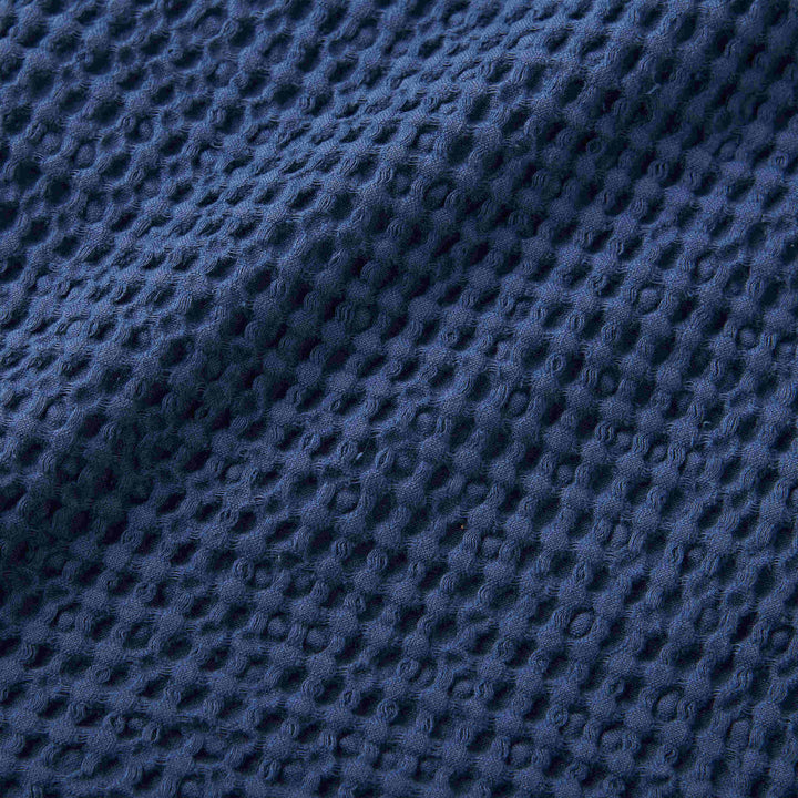 Pineapple Elephant Jaipur Chunky Waffle Throw - Navy - Williamsons Factory Shop