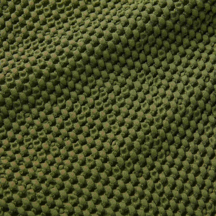 Pineapple Elephant Jaipur Chunky Waffle Throw - Olive - Williamsons Factory Shop