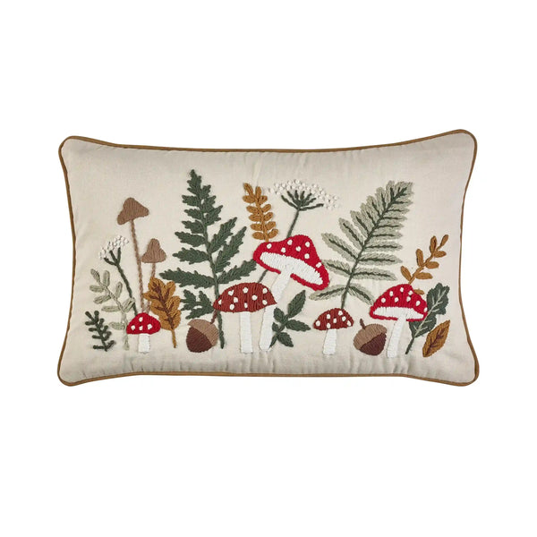Embroidery Woodland Cushion - Natural