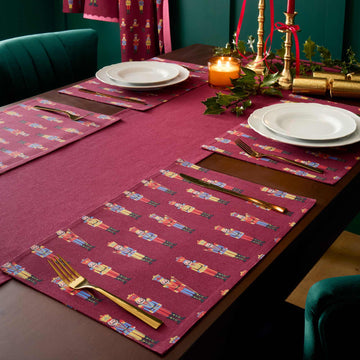 Christmas Nutcracker Set of 4 Placemats - Plum