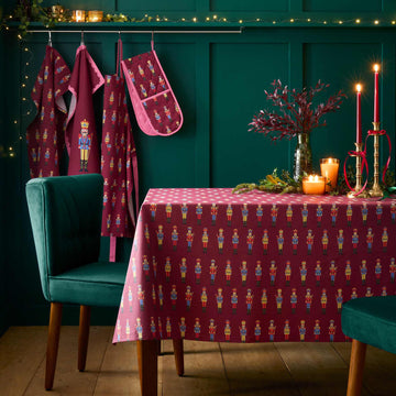 Christmas Nutcracker Tablecloth - Plum