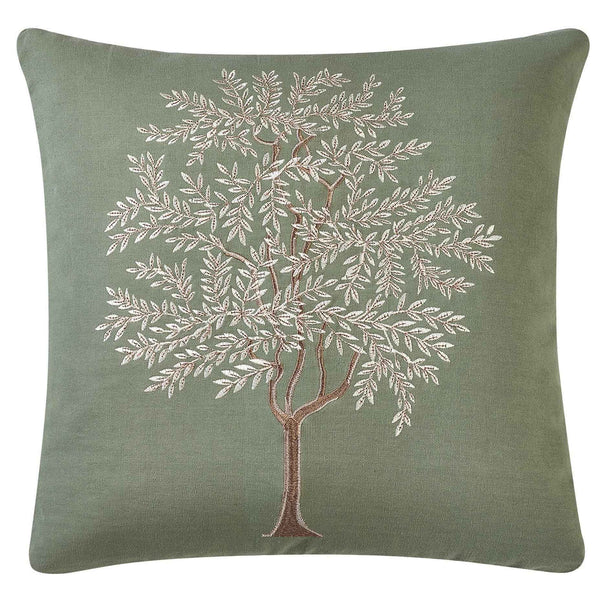 Woodland Trees Cushion - Green