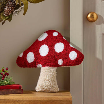 Woodland Crochet 3D Shaped Cushion - Red