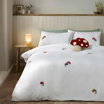 Woodland Crochet Duvet Cover Set - White