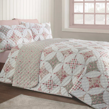 Pinsonic Patchwork Bedspread - Green