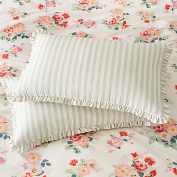 Cath Kidston Canopy Stripe Pillowcase Pair - Green