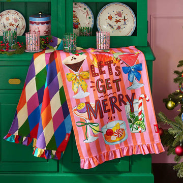 Let's Get Merry Tea Towels (2 Pack) - Bright