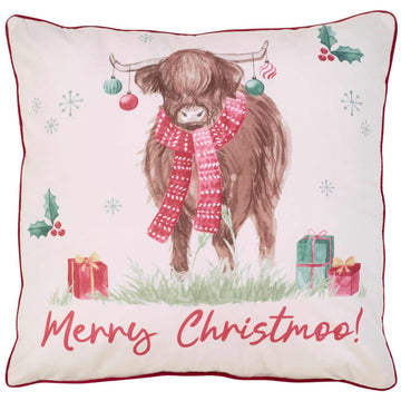 Merry Christmoo Cushion - Natural