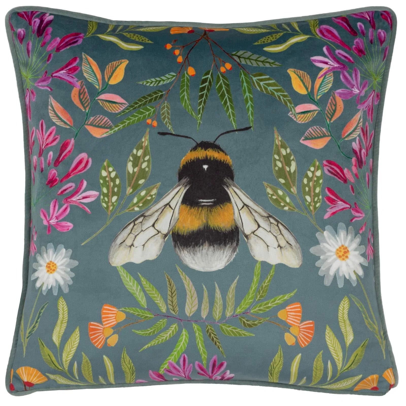 House of Bloom Zinnia Bee Cushion Cover - Multi
