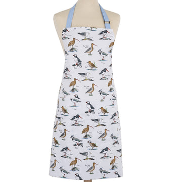 Coastal Birds Cotton Apron - Blue