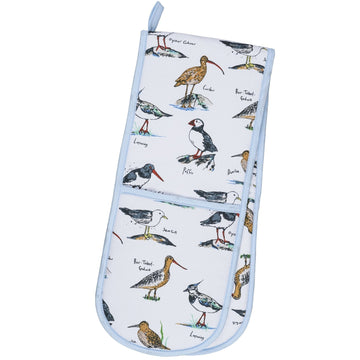 Coastal Birds Double Oven Glove - Blue