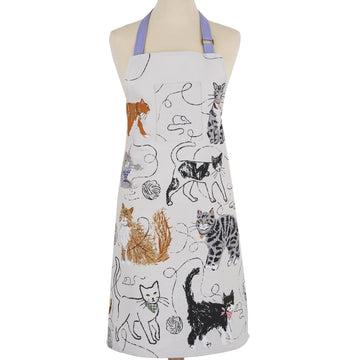 Feline Friends Cotton Apron - Grey