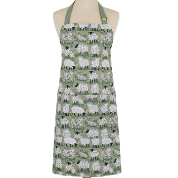 Woolly Sheep Cotton Apron - Green