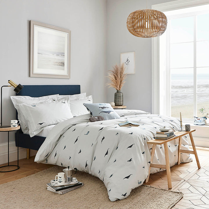 Sophie Allport Whales Cushion - Ocean - Williamsons Factory Shop