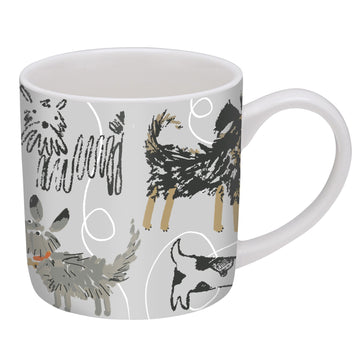 Dog Days Bone China Mug - Grey