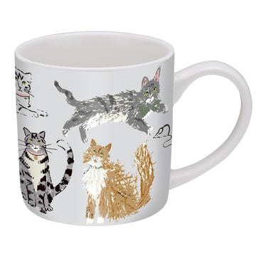 Feline Friends Bone China Mug - Grey