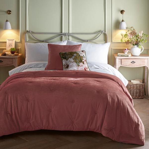 Appletree Austell Velvet Bedspread - Pink