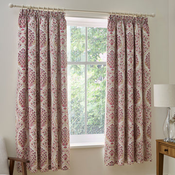 Ashmead Pencil Pleat Curtains - Berry