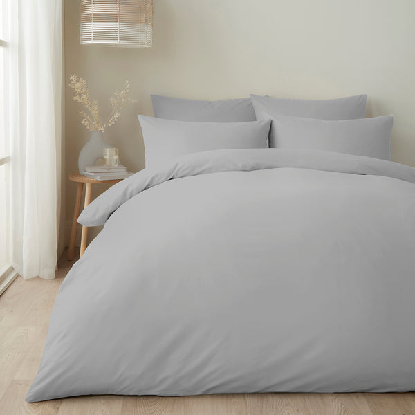 Appletree Pure Cotton Duvet Cover Set - Silver - Williamsons Factory Shop