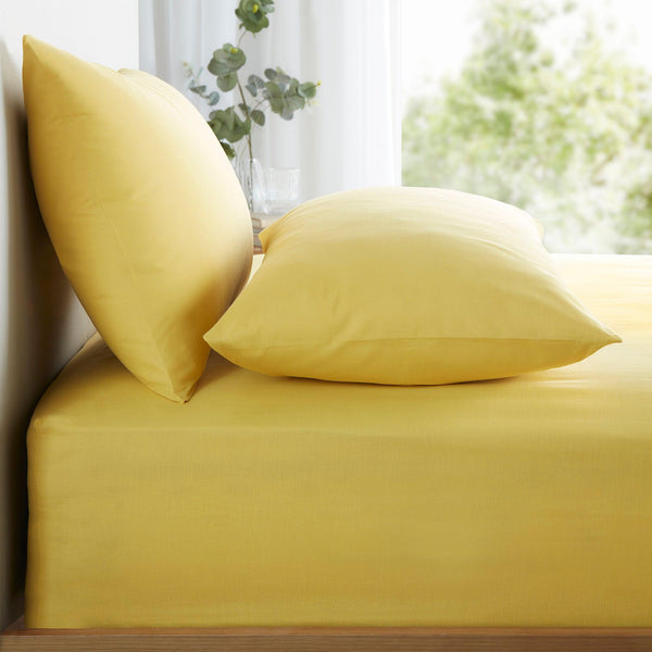Appletree Pure Cotton Fitted Bed Sheet (28cm) - Yellow - Williamsons Factory Shop