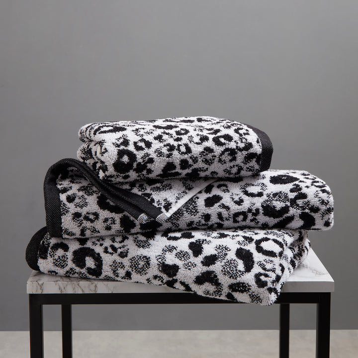 Fusion Animal Print Hand Towel - Black - Williamsons Factory Shop