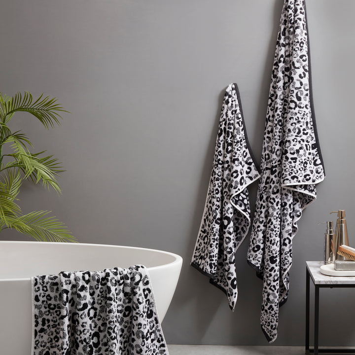 Fusion Animal Print Hand Towel - Black - Williamsons Factory Shop