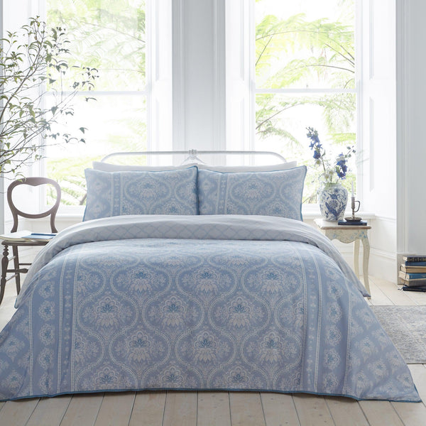 Appletree Heritage Alexia Duvet Cover Set - Blue - Williamsons Factory Shop