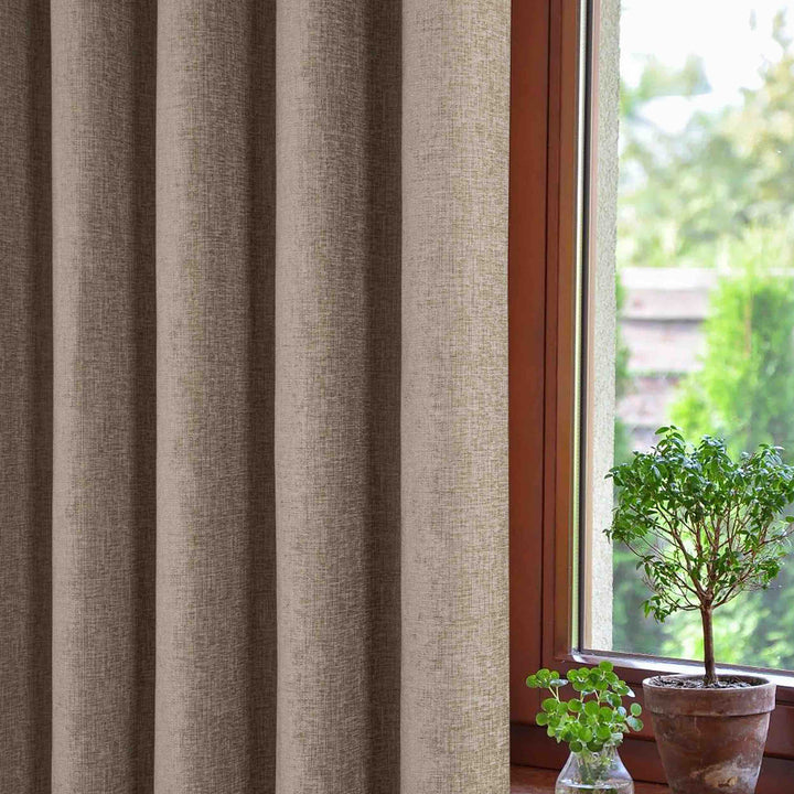 Sundour Amberley Eyelet Curtains - Earth - Williamsons Factory Shop