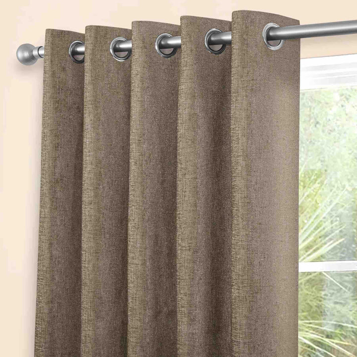 Sundour Amberley Eyelet Curtains - Earth - Williamsons Factory Shop