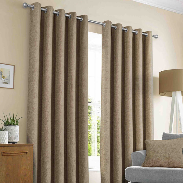 Sundour Amberley Eyelet Curtains - Earth - Williamsons Factory Shop