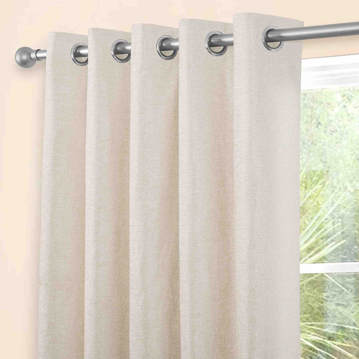 Sundour Amberley Eyelet Curtains - Natural - Williamsons Factory Shop