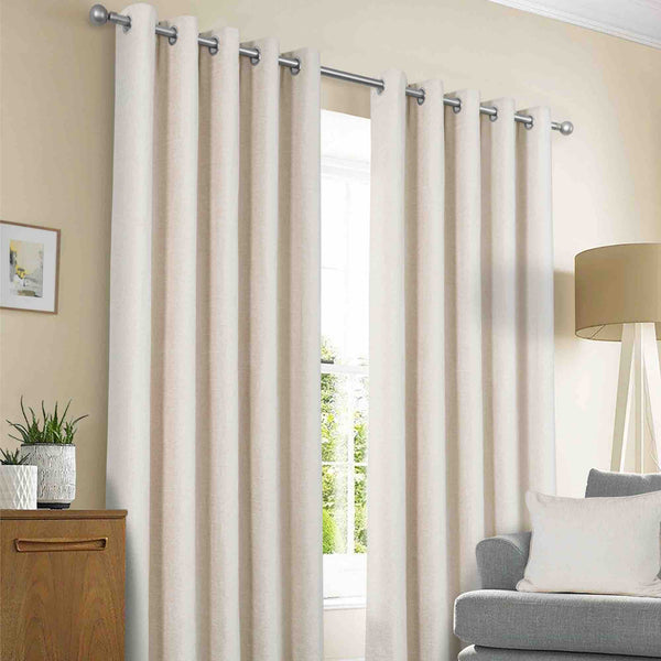 Sundour Amberley Eyelet Curtains - Natural - Williamsons Factory Shop