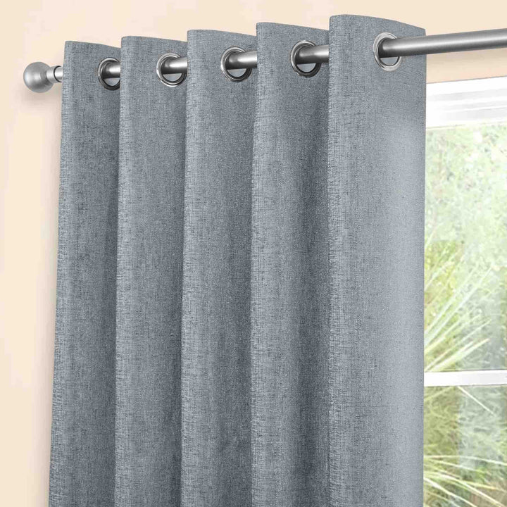 Sundour Amberley Eyelet Curtains - Nickel - Williamsons Factory Shop