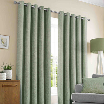 Sundour Amberley Eyelet Curtains - Sage - Williamsons Home