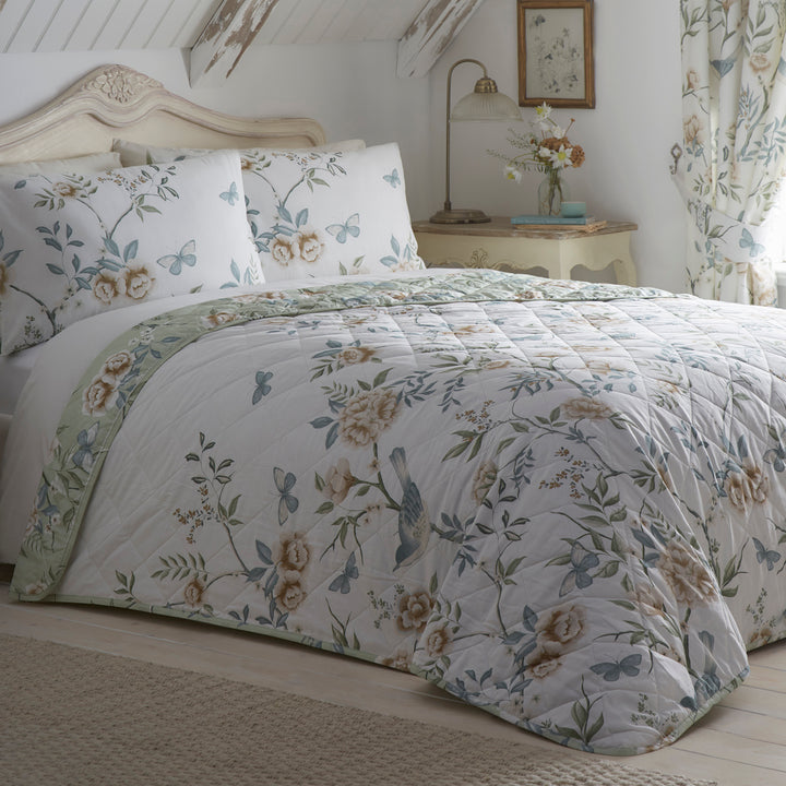 Dreams & Drapes Amelle Bedspread - Green - Williamsons Factory Shop