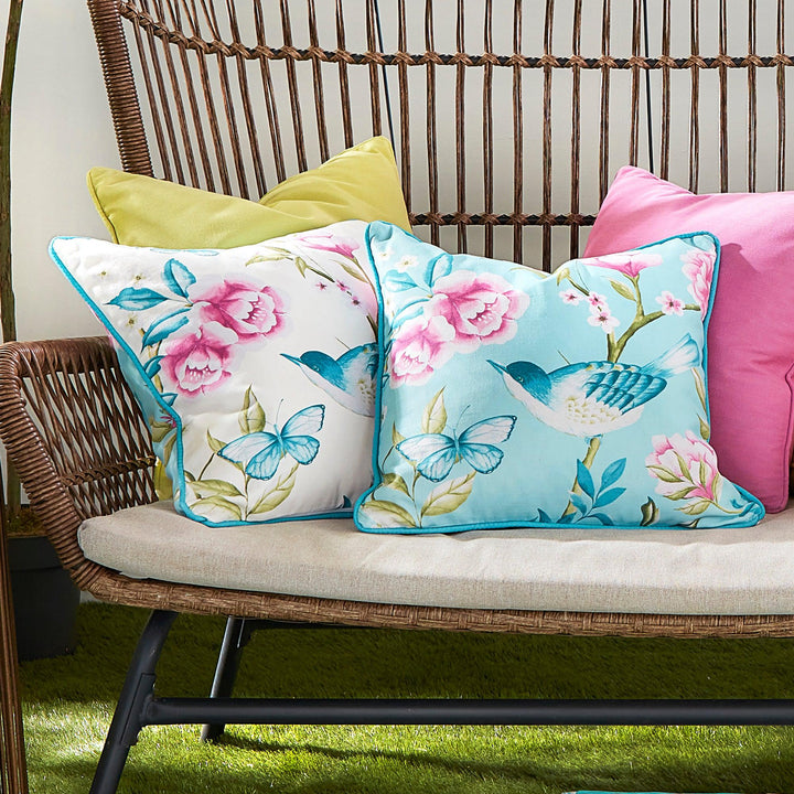 Dreams & Drapes Amelle Outdoor Cushion - Blue - Williamsons Factory Shop